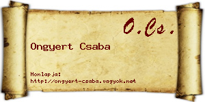 Ongyert Csaba névjegykártya