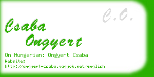 csaba ongyert business card